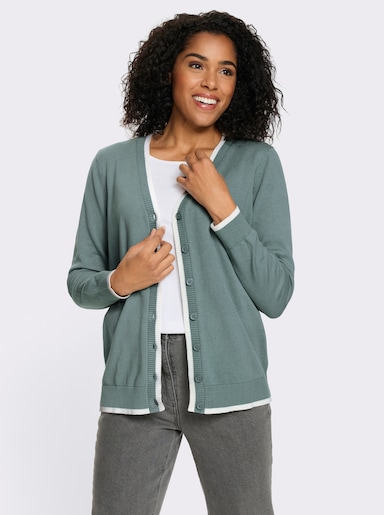 Vest van puur katoen - jade/ecru