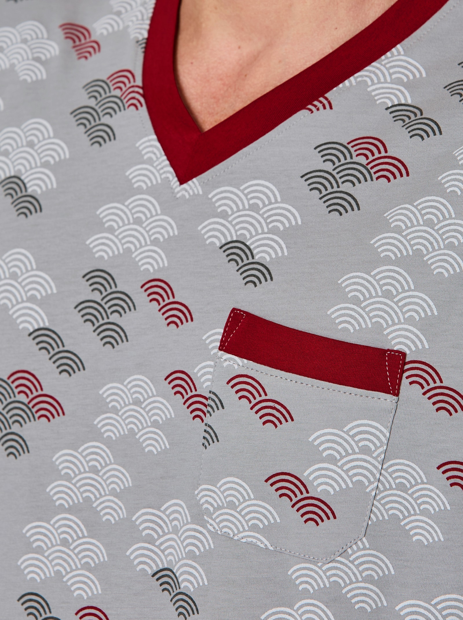 wäschepur men Shorty's - grijs + donkerrood