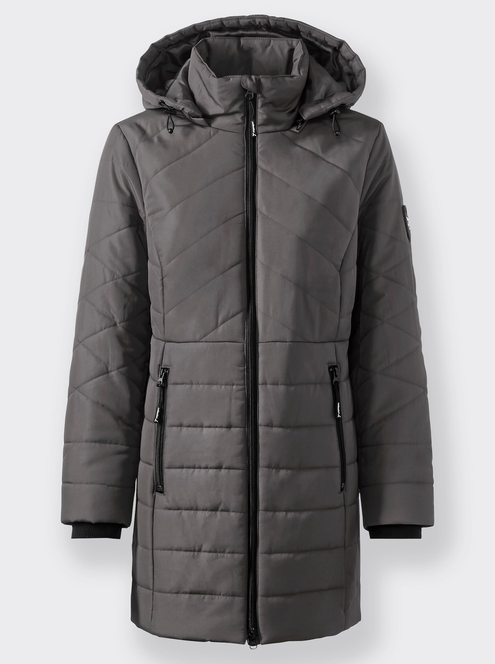 Steppjacke mit seitlichen Reißverschlüssen - anthrazit