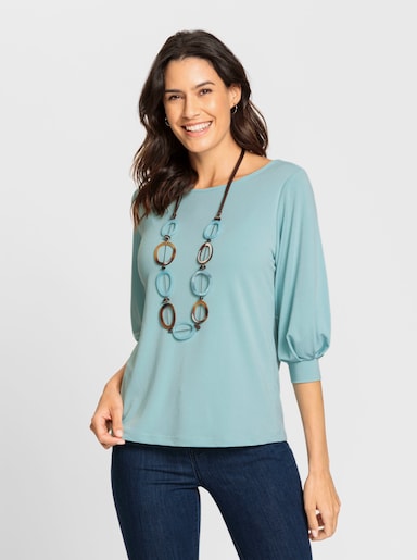 3/4-Arm-Shirt mit Ballon-Ärmeln - kalkmint