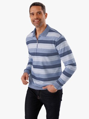 Poloshirt - blau-gestreift