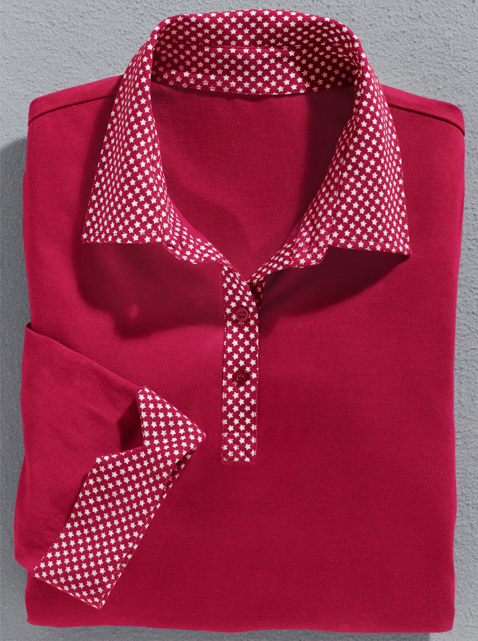 Poloshirt met contrasterende accenten - rood