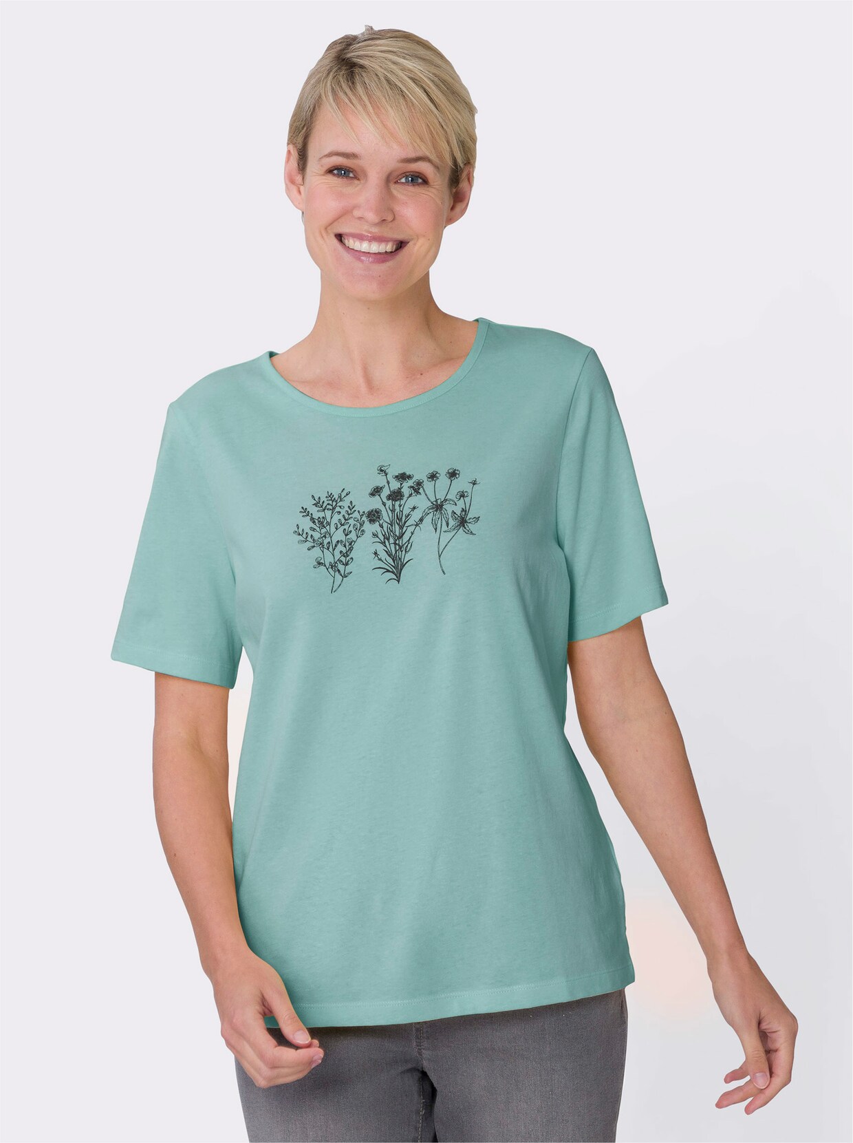 Shirt met korte mouwen - mint/zwart