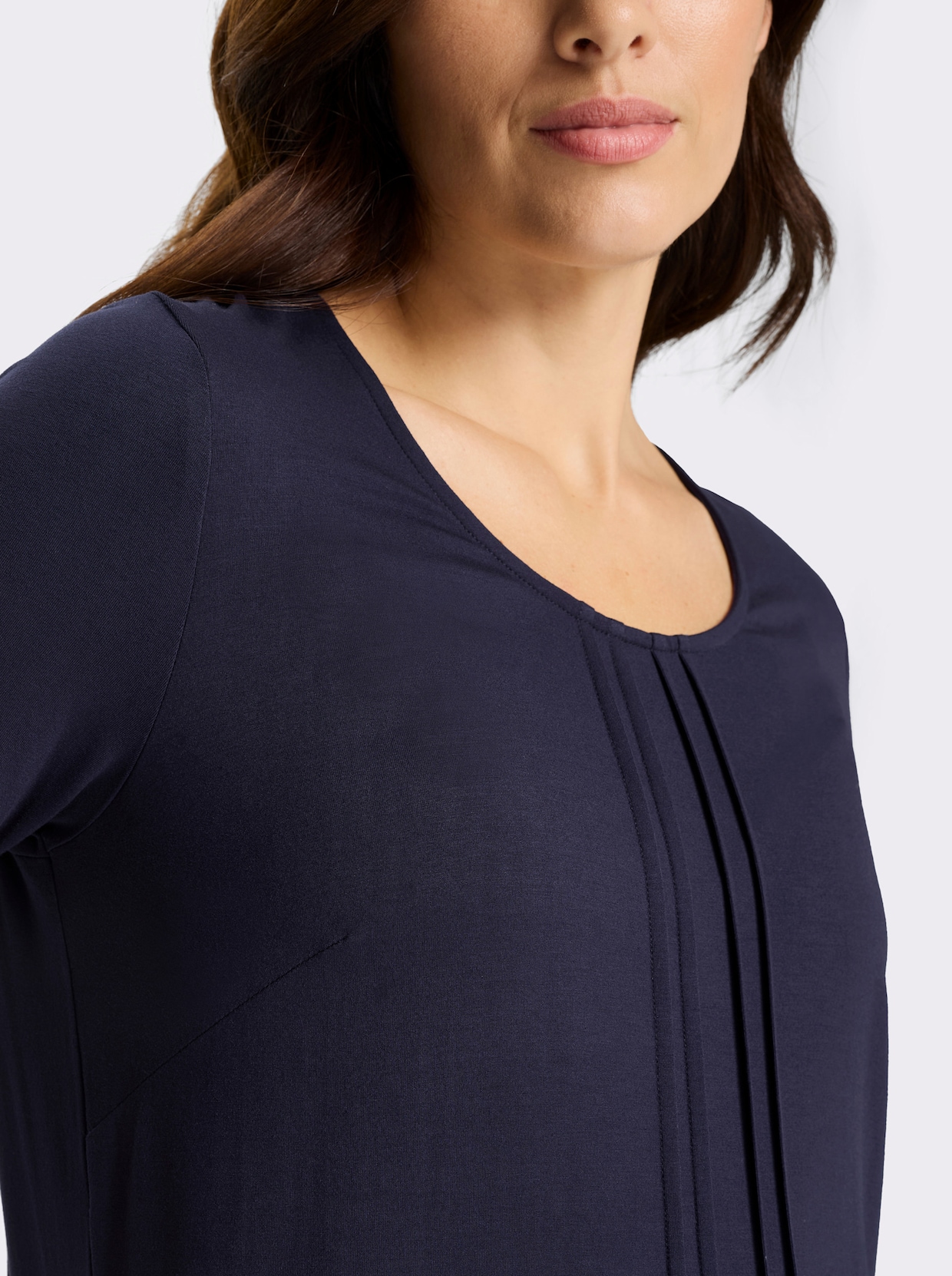 Jerseykleid mit Biesenverzierung - marine