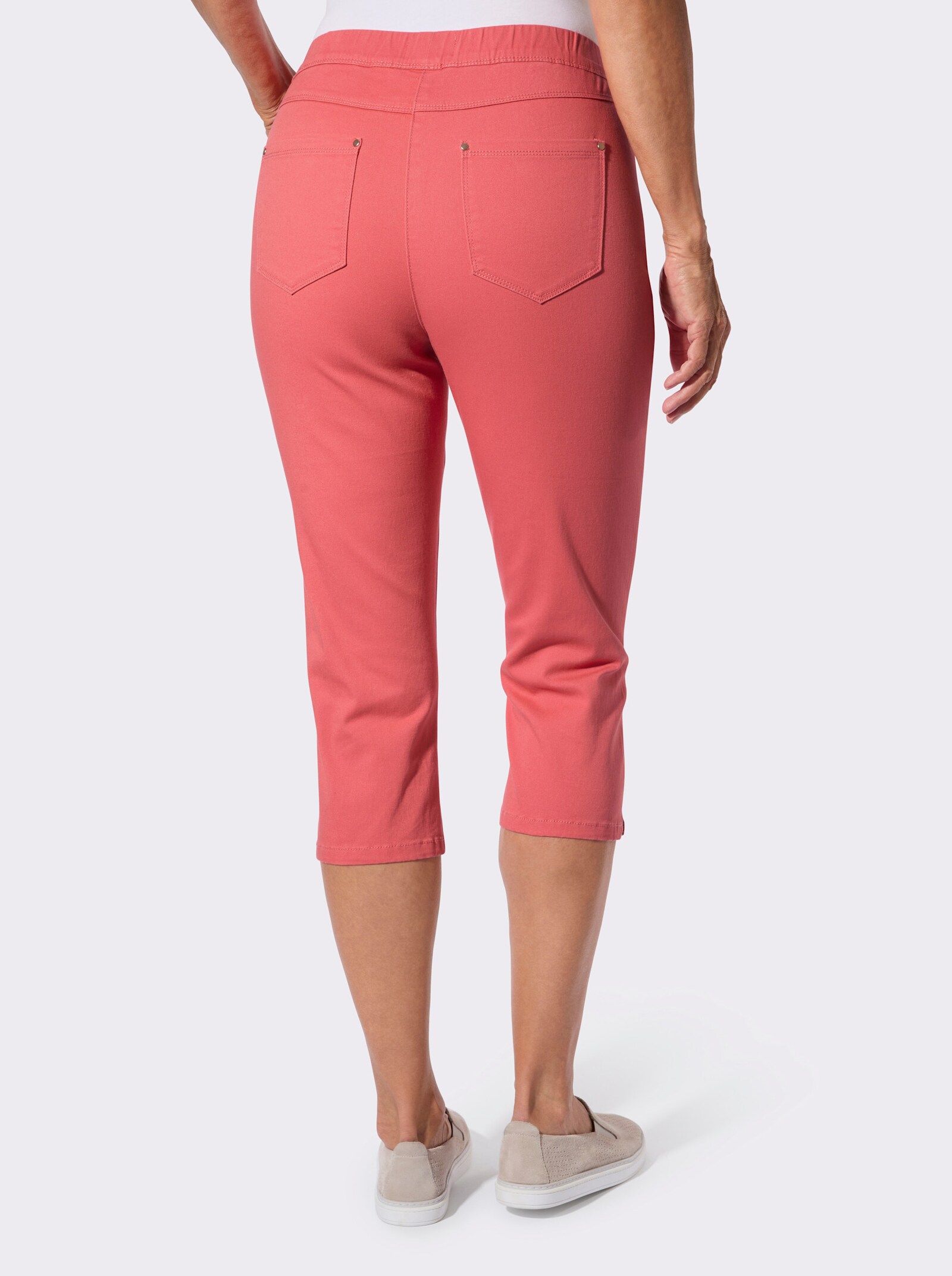 Caprijeans in Baumwoll-Stretch-Qualität - grapefruit