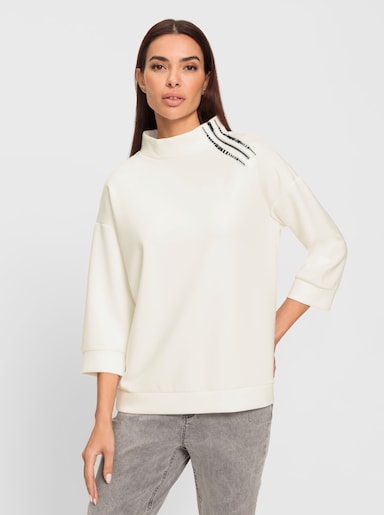 heine Sweatshirt mit Schmuck-Applikationen - ecru