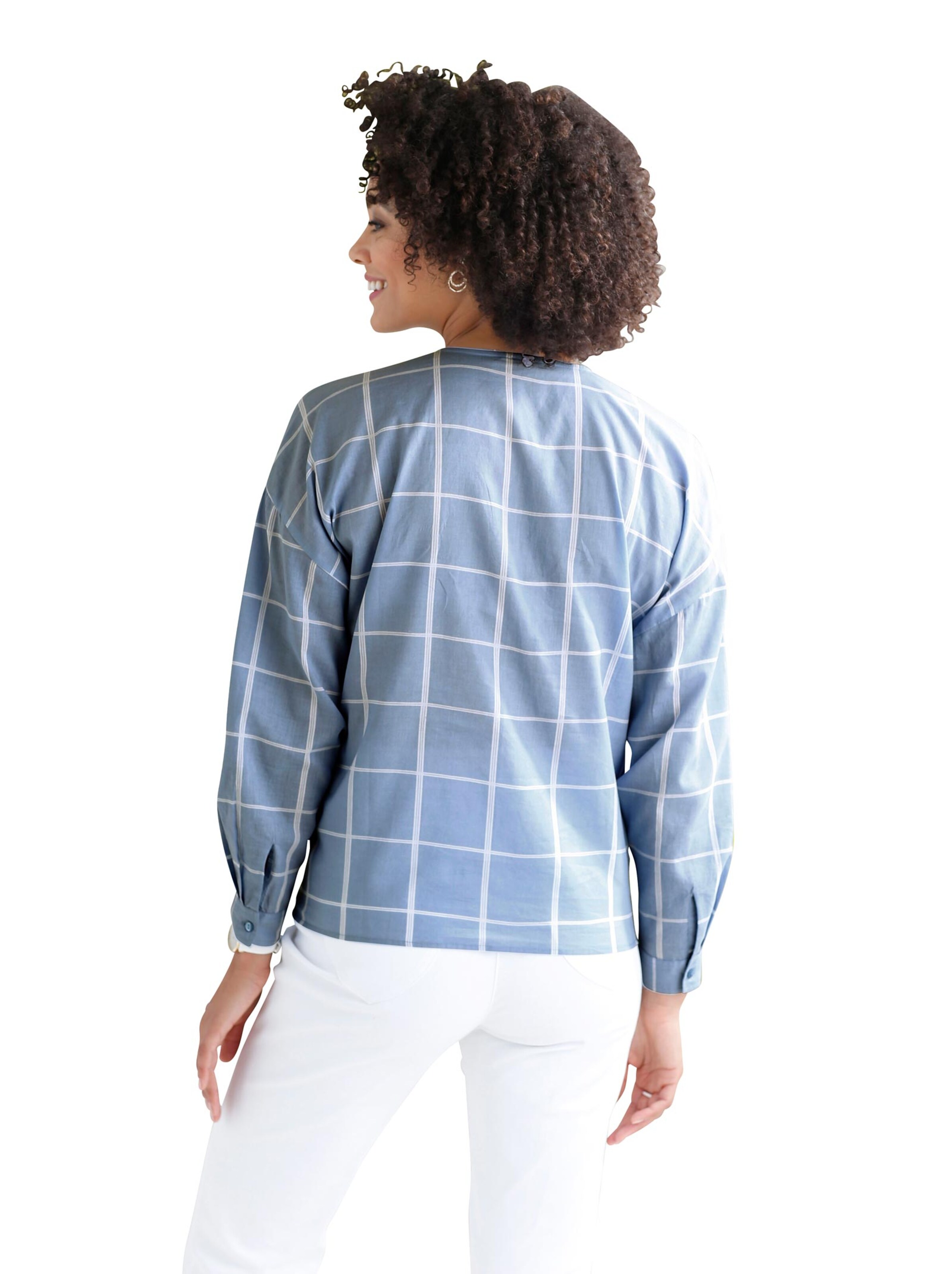 Bluse - bleu-kariert