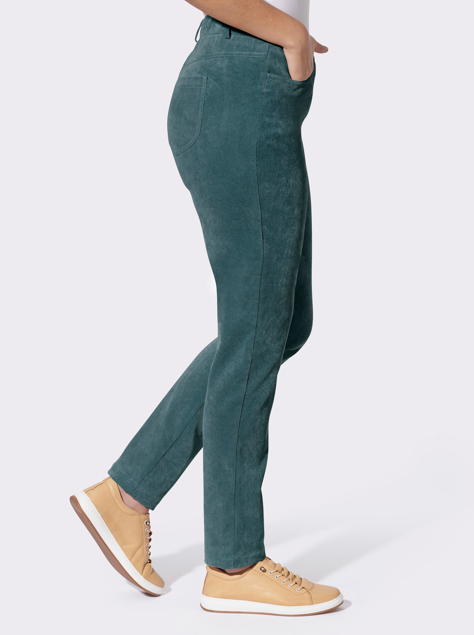 Cordhose mit Dehnbund - petrol