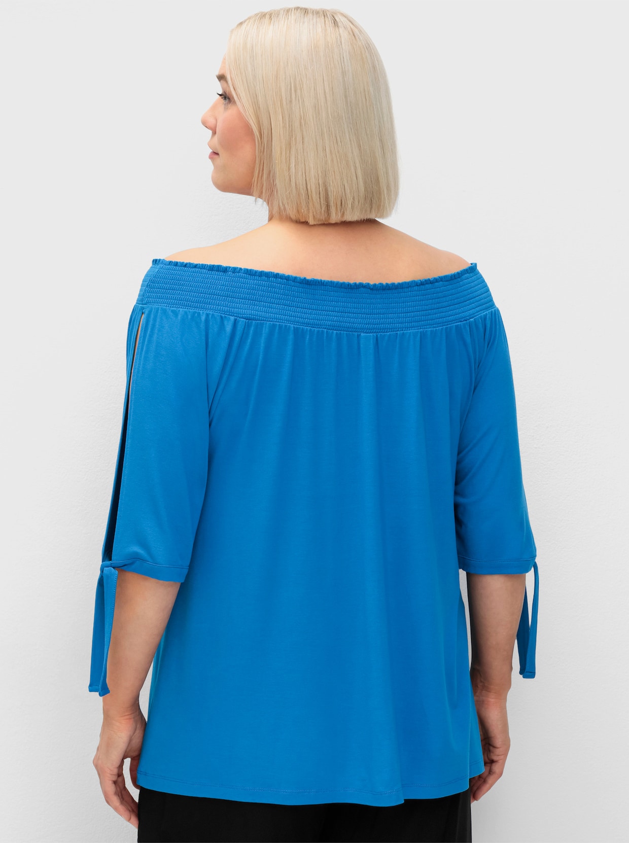 sheego Carmenshirt - kobaltblauw