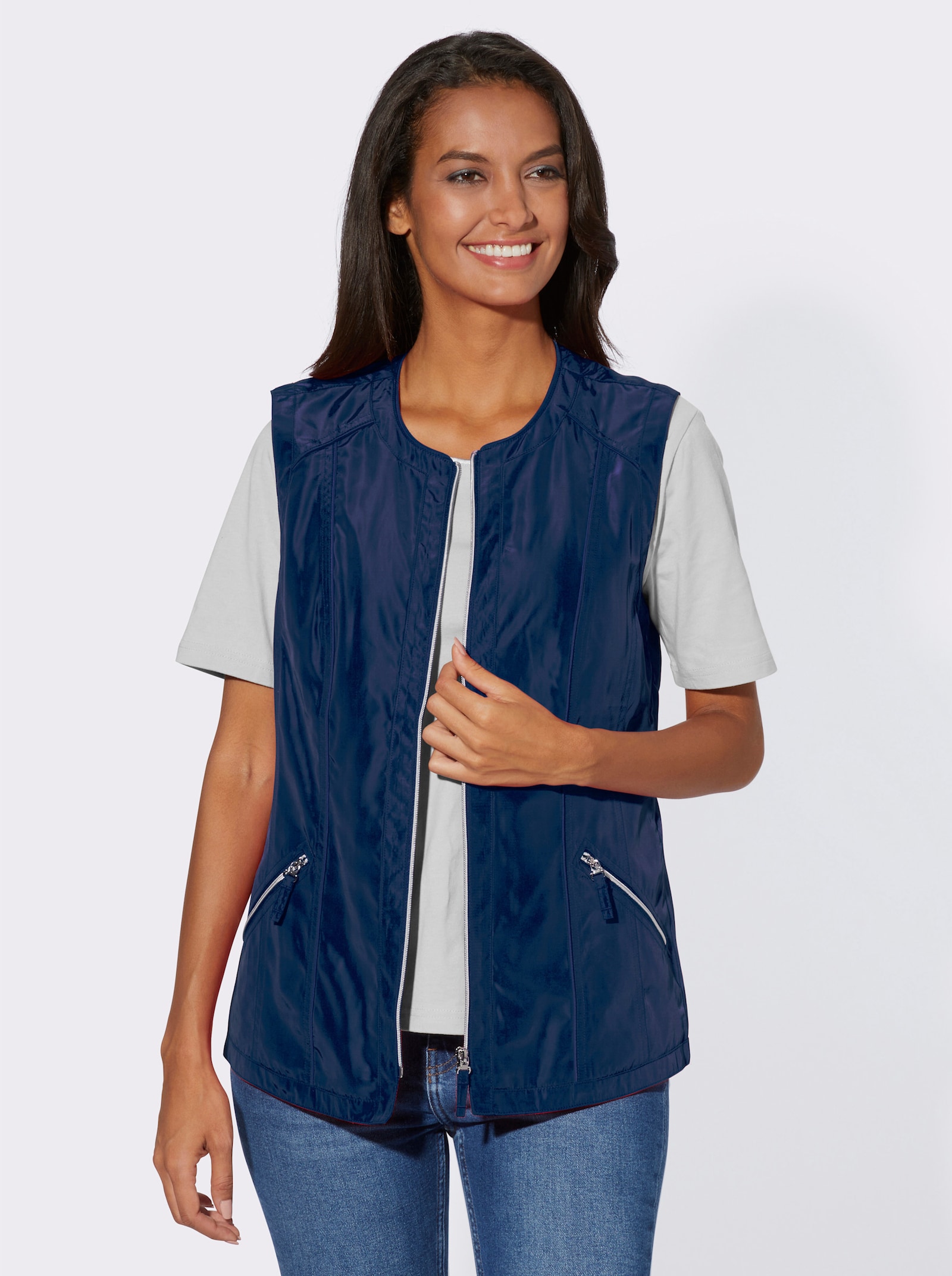 Weste im dezenten Glanz - marine