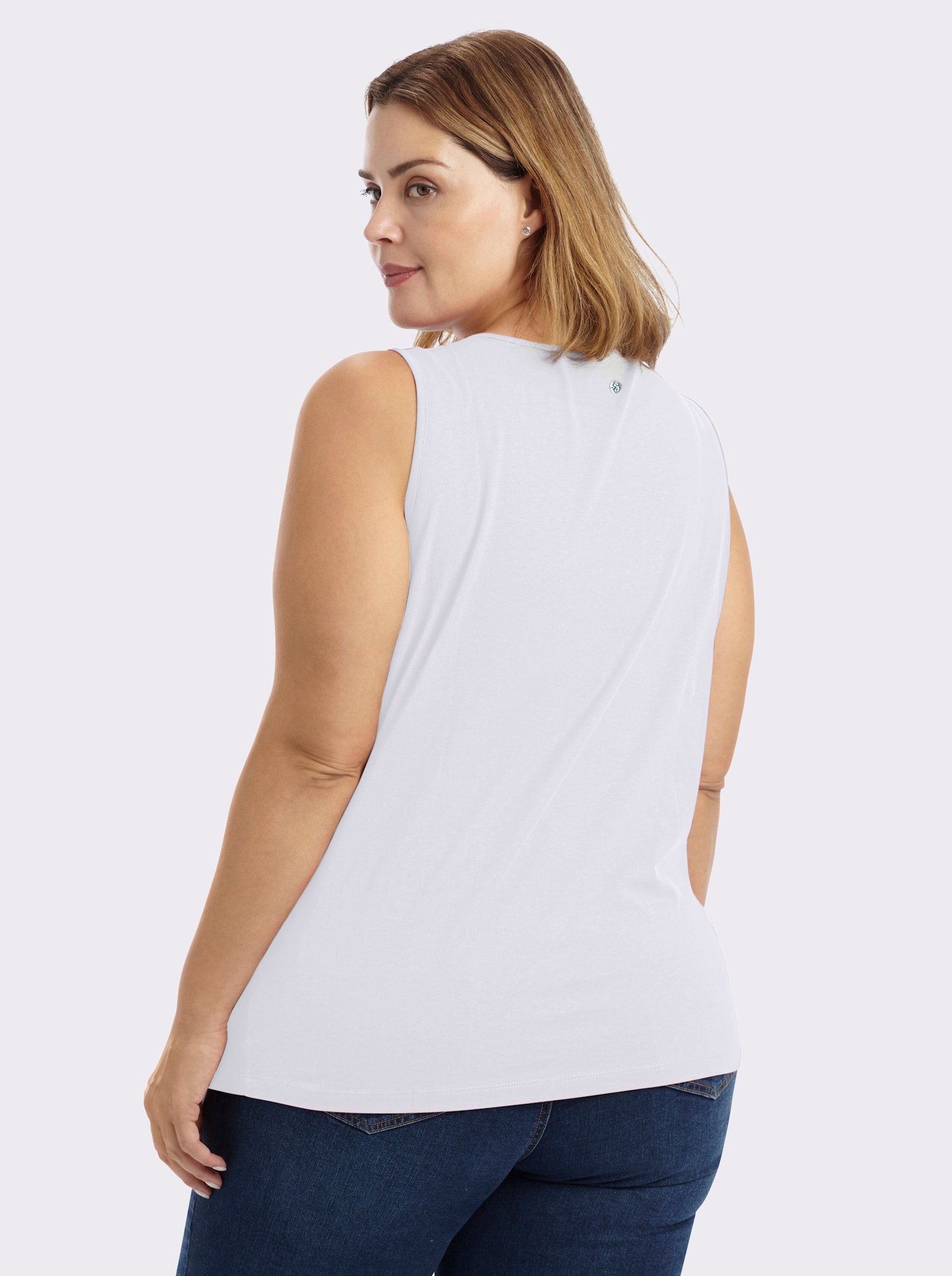 sheego Tanktop im Doppelpack - schwarz-weiß