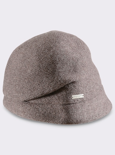 Ohrenmütze aus Schurwolle - taupe