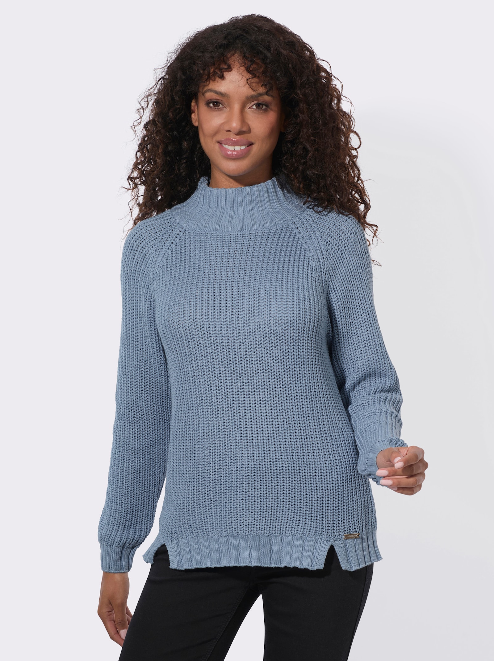  Stehkragenpullover mit Raglan-Ärmel - bleu