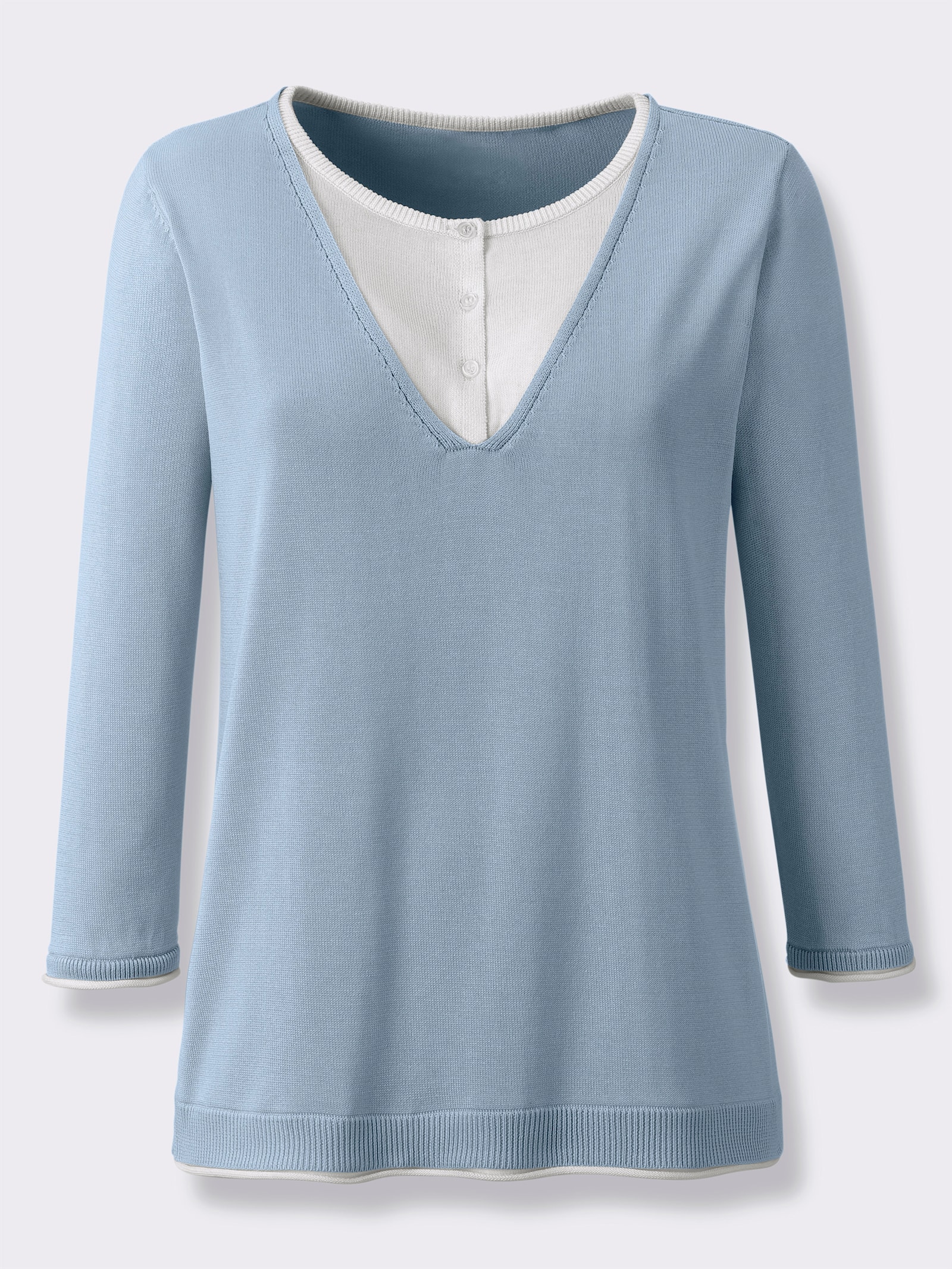heine Pullover in 2-in-1-Optik - hellblau