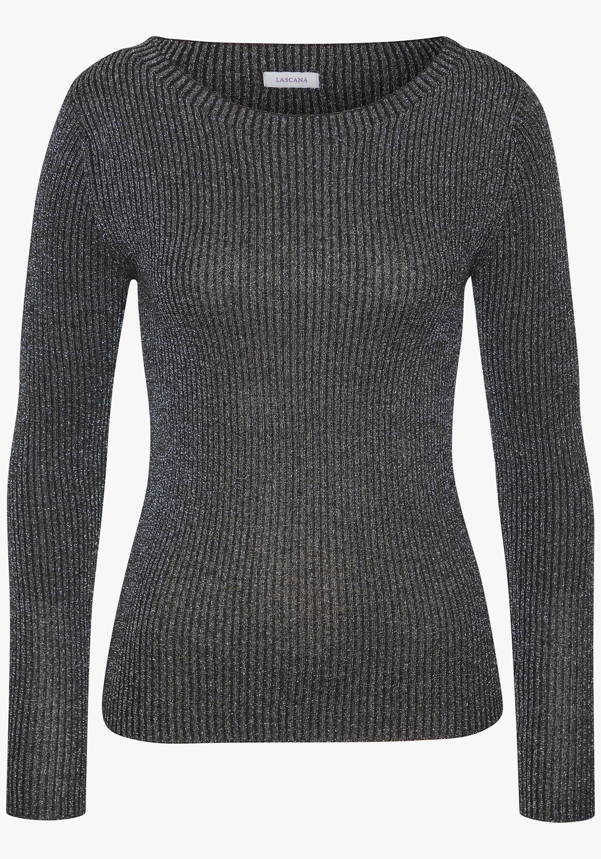 LASCANA Pull en tricot - noir-couleur argenté