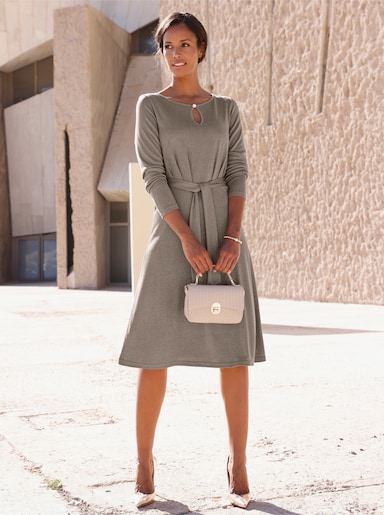 Jersey-Kleid - taupe-meliert