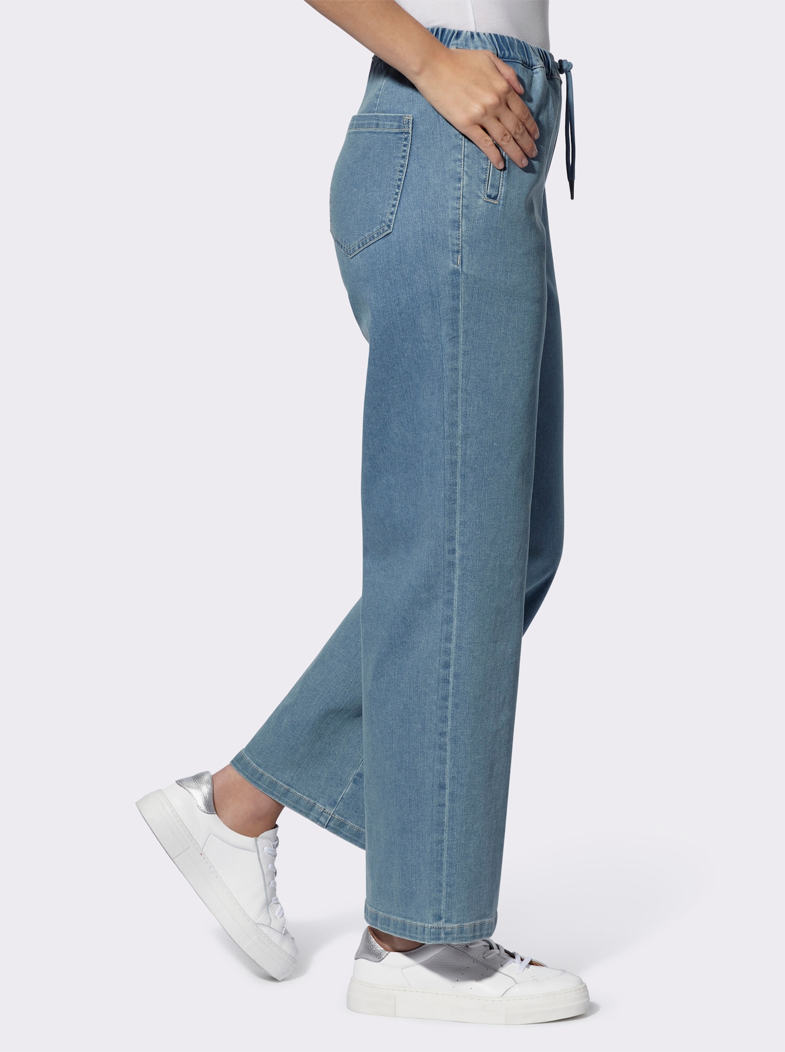 heine Jean avec poches latérales - bleu blanchi