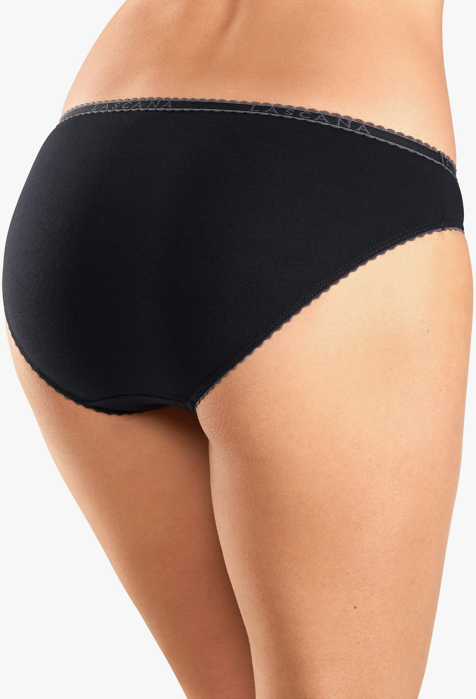 LASCANA Slip - schwarz / anthrazit