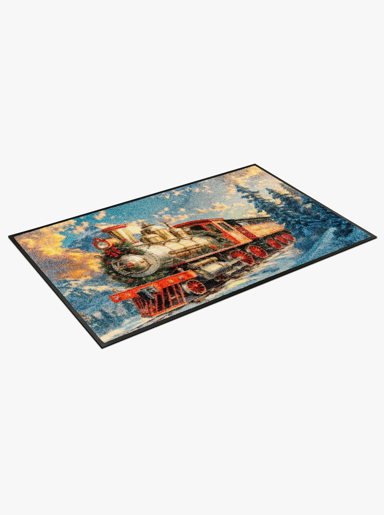 wash+dry by Kleen-Tex Fußmatte - blau-rot-bedruckt