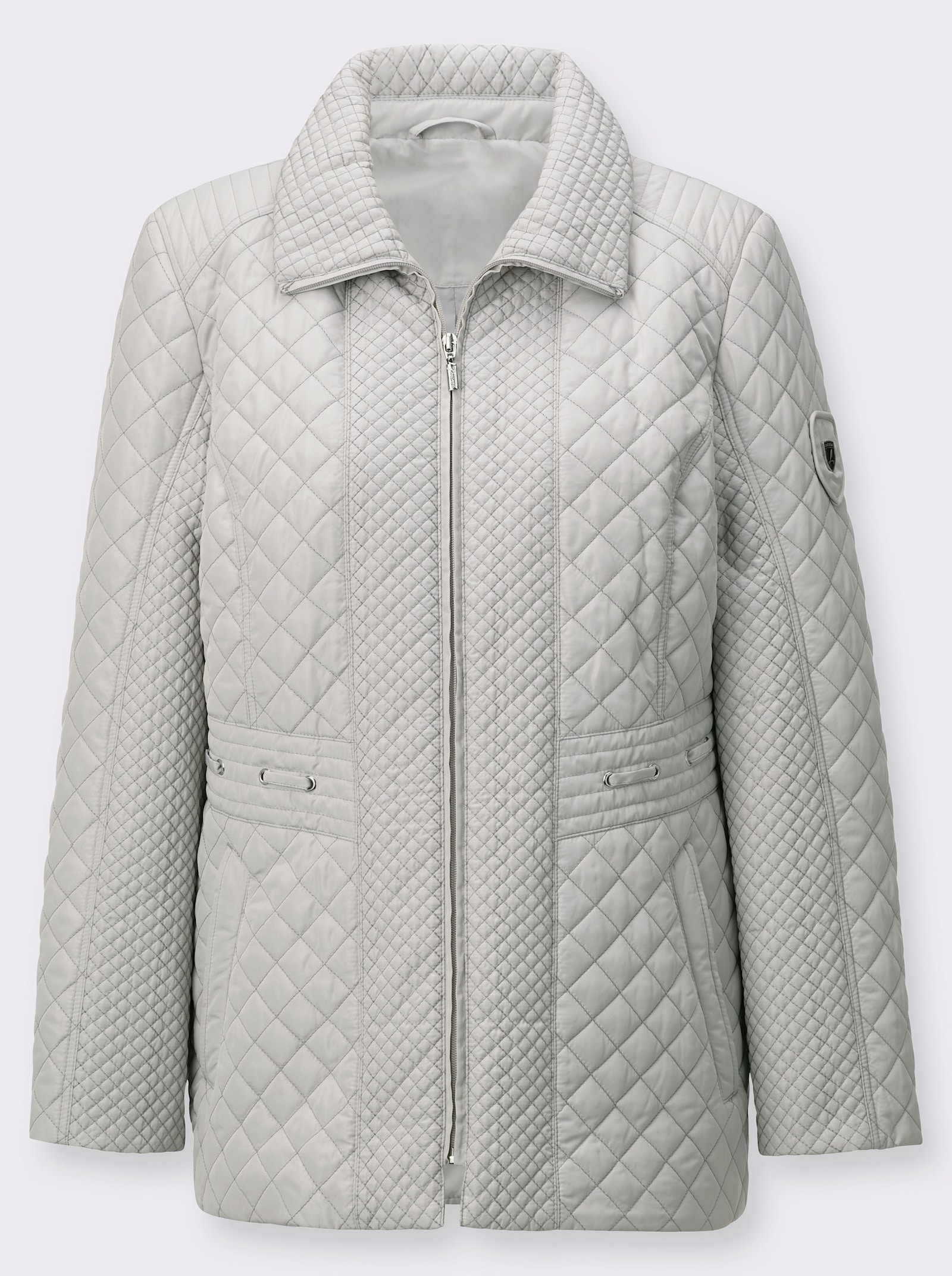 Steppjacke mit Schulterpolstern - hellgrau