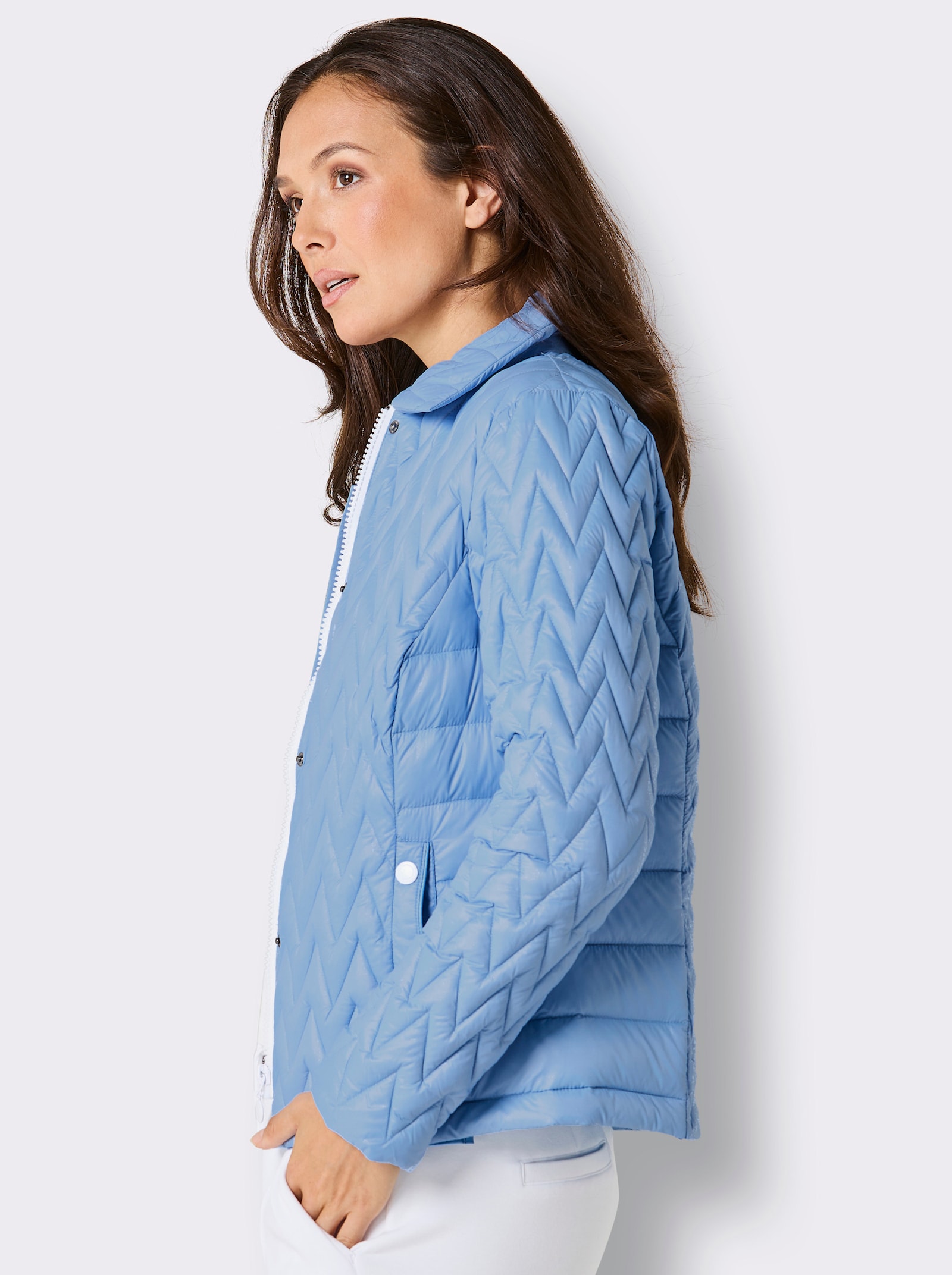 CREATION L PREMIUM Veste légère en duvet avec accessoires décoratifs - bleu ciel