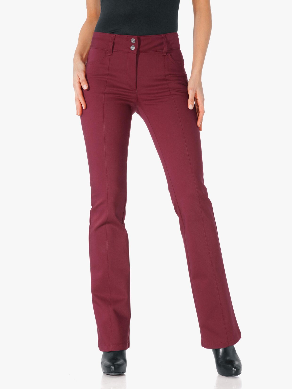 Ashley Brooke Bauchweg-Hose - bordeaux