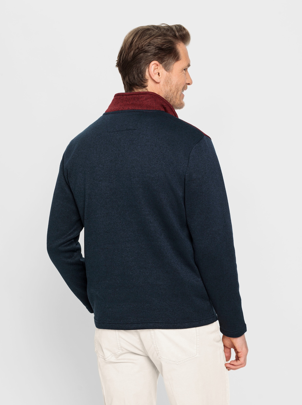 Catamaran Strickfleece-Shirt - marine-dunkelrot