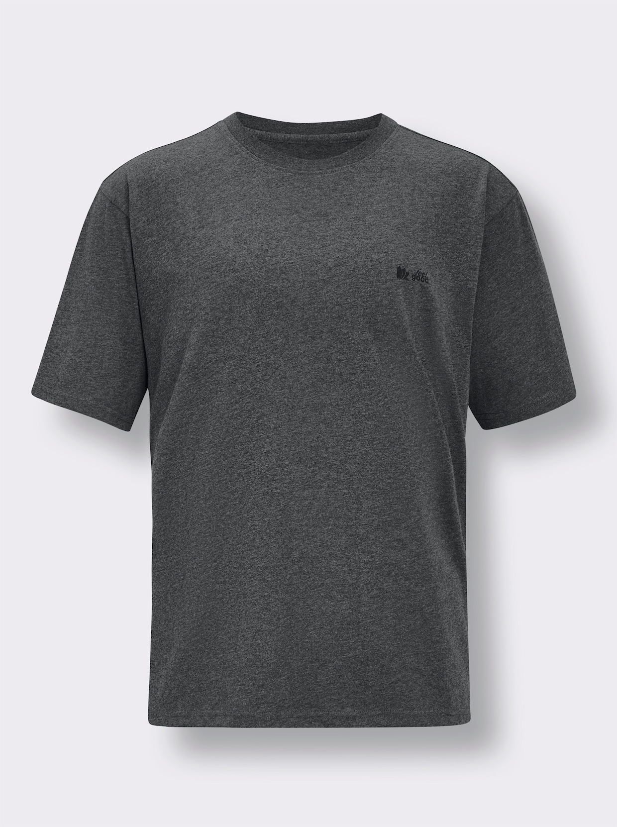 feel good Shirt - marine + grijs gemêleerd