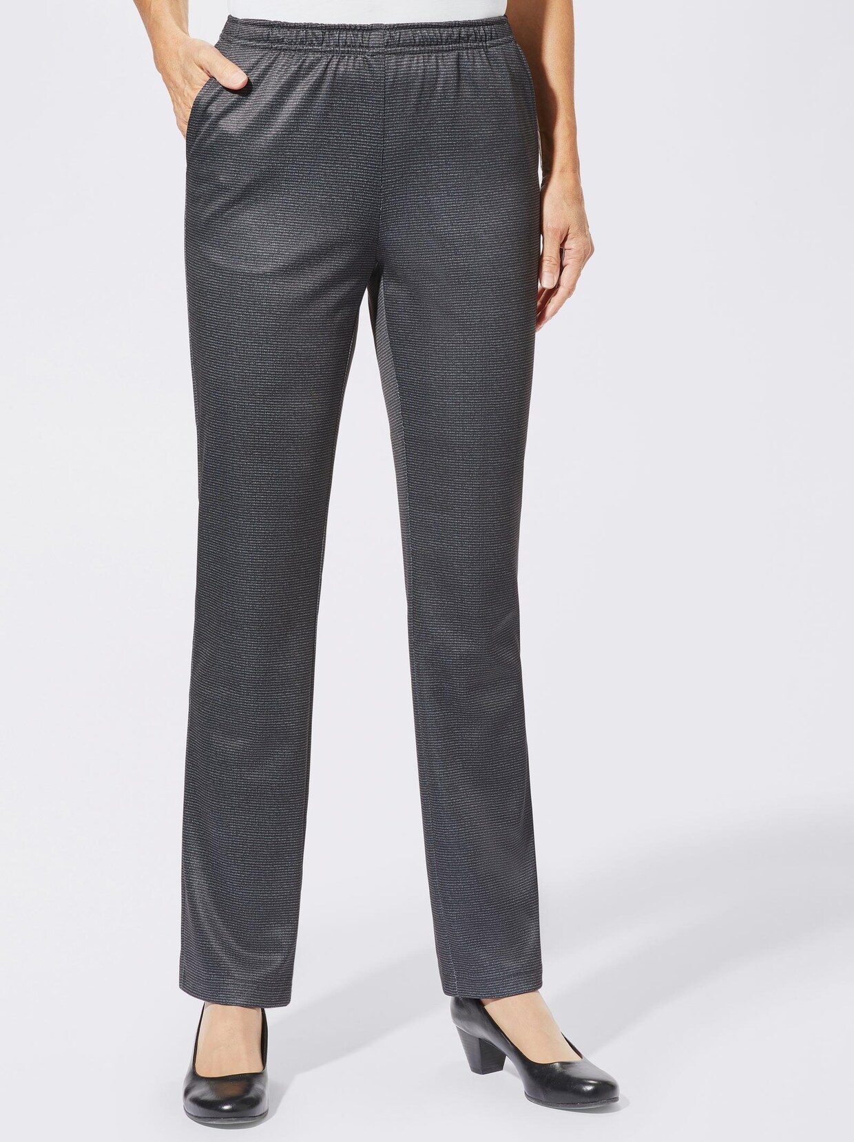 Jerseyhose - anthrazit-gemustert