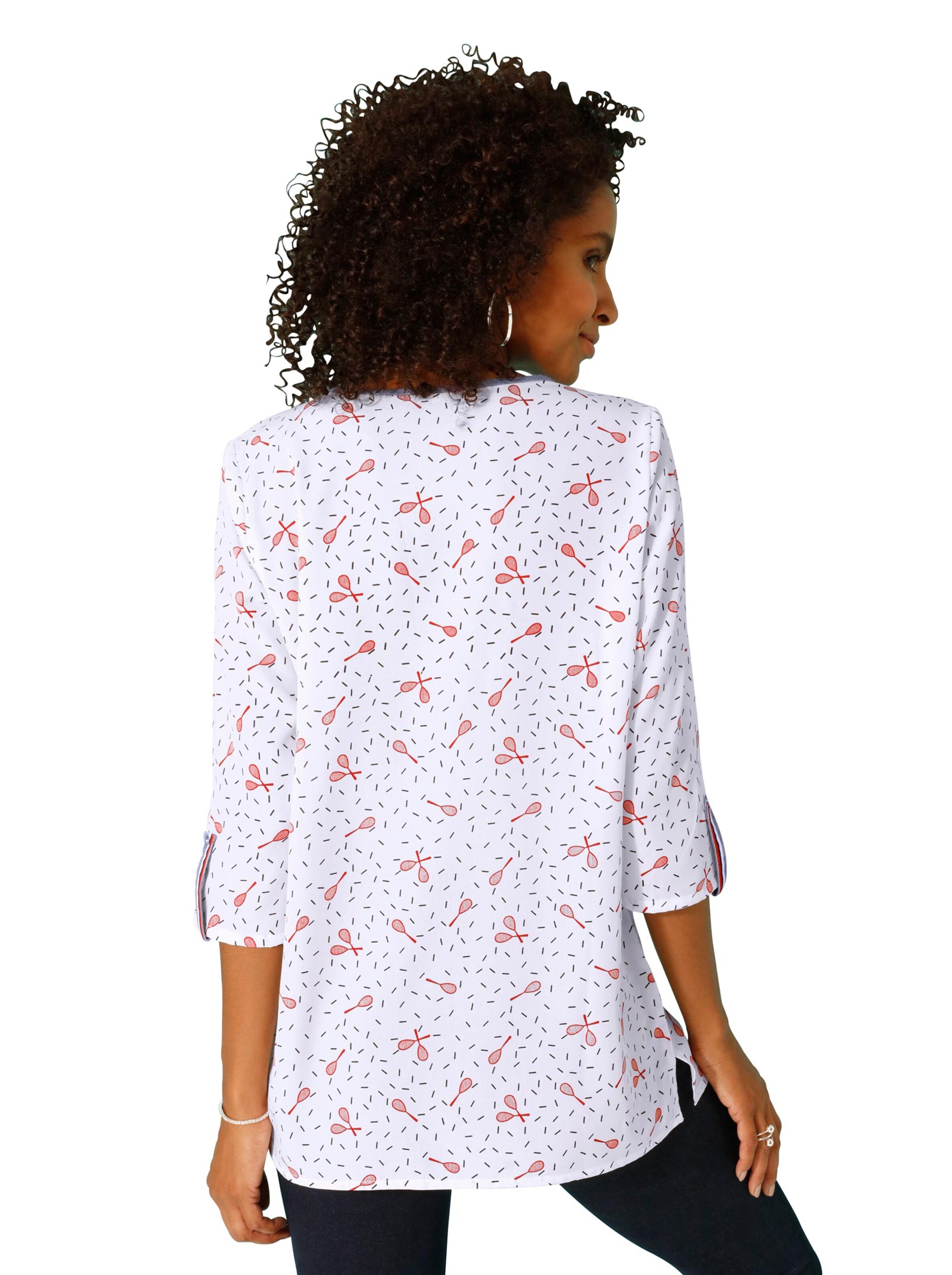 Bluse - weiß-gemustert