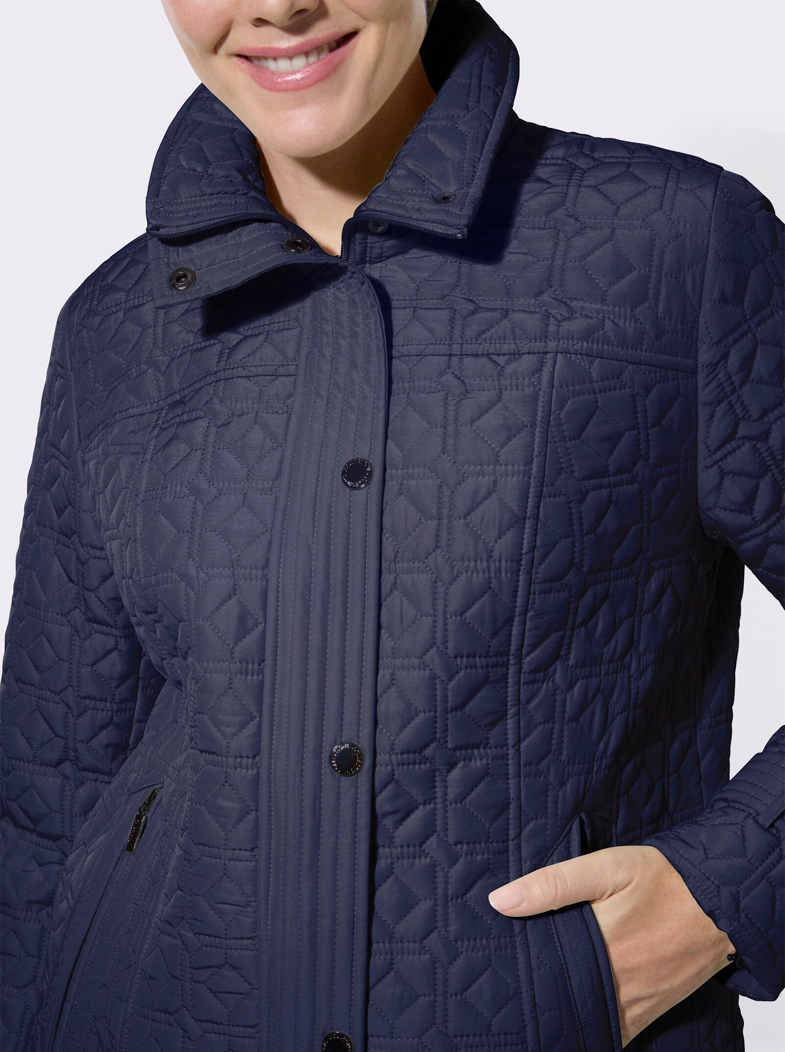 Steppjacke mit Zierriegeln - marine