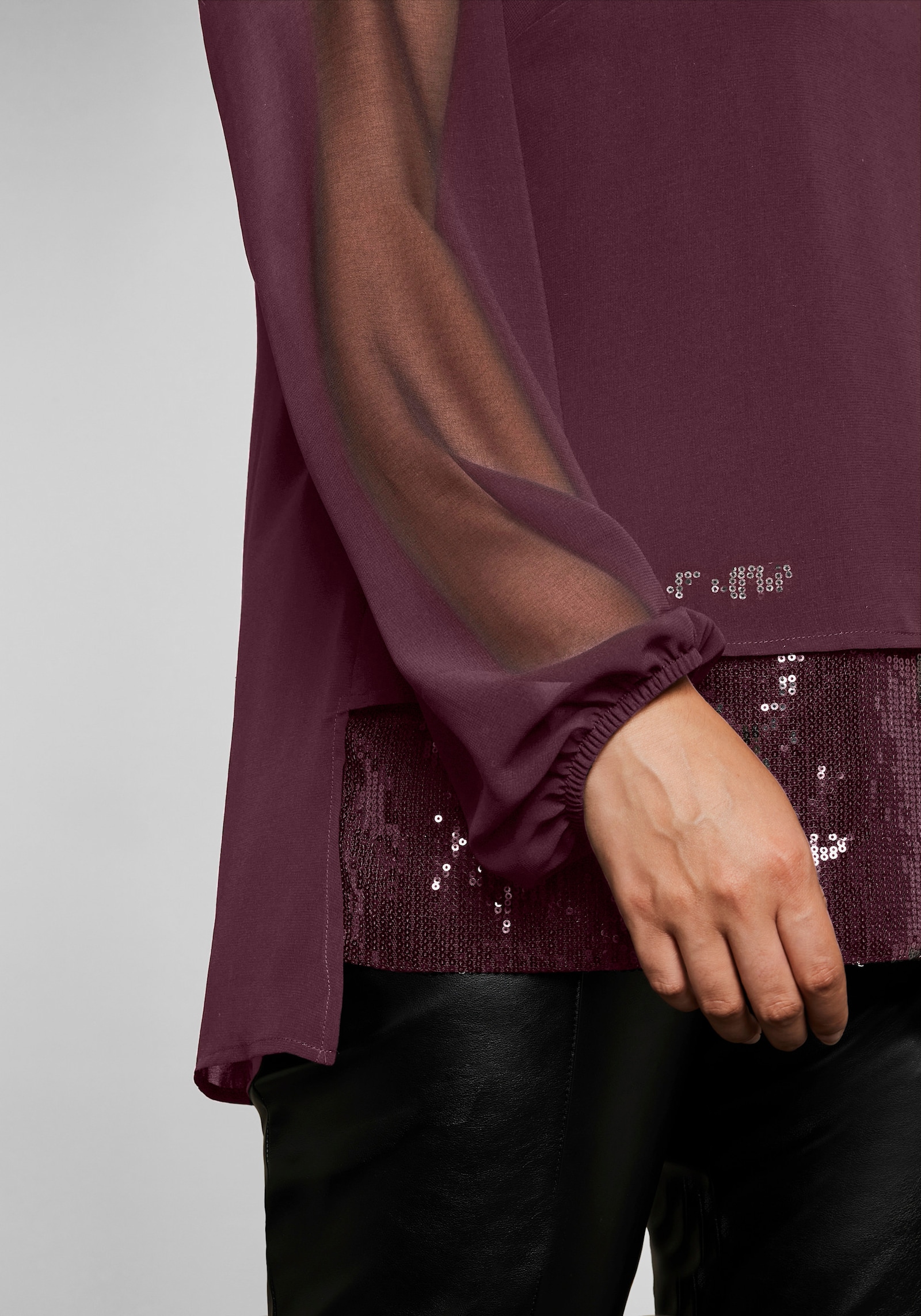 sheego Tunika in 2-in-1 Optik - burgund