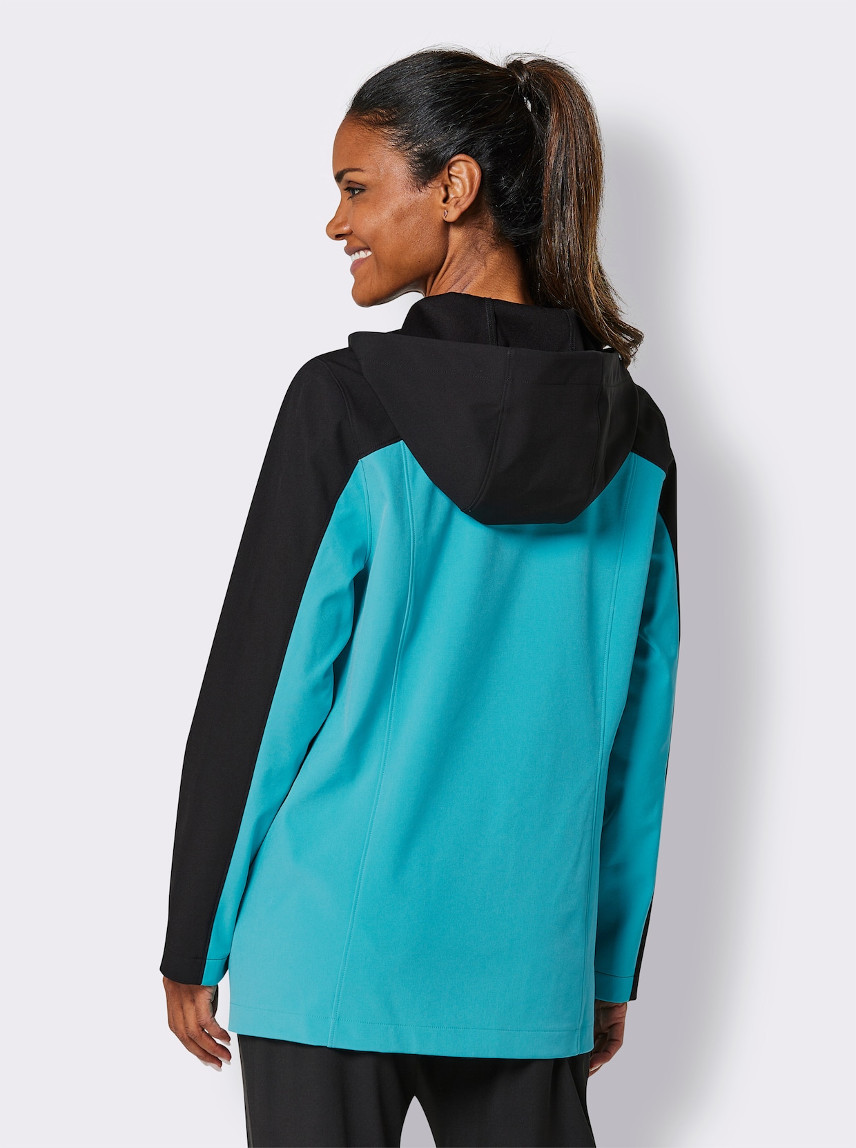 Catamaran Sports Softshell-jack - zwart/turquoise