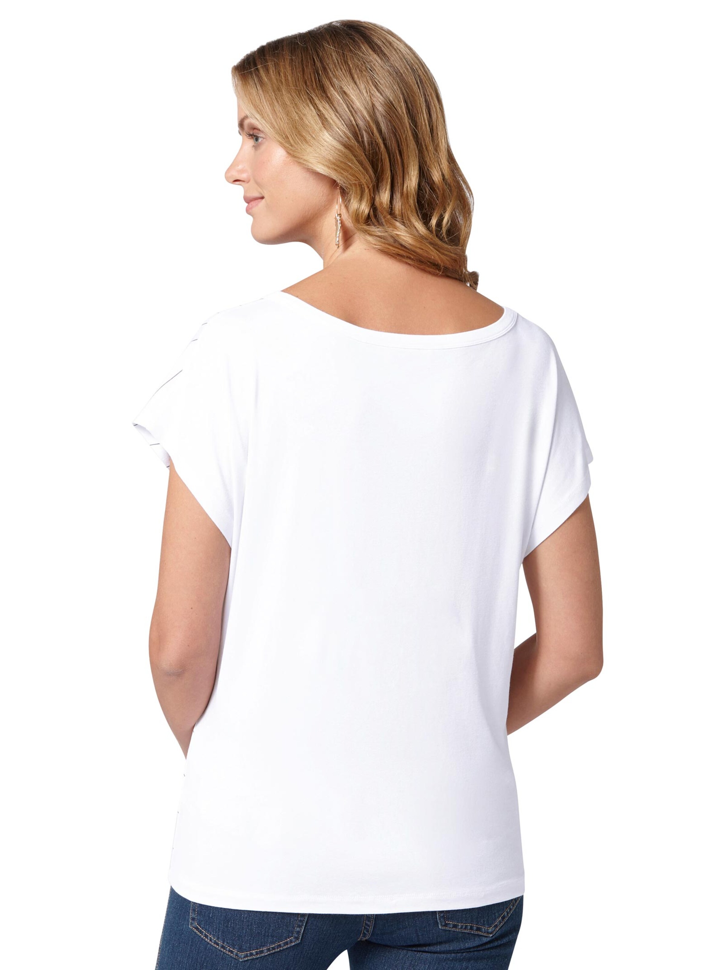 Shirt - weiß-grau-bedruckt