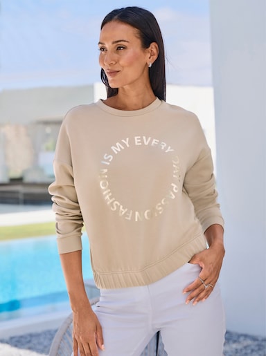 heine Sweater mit Foliendruck - beige