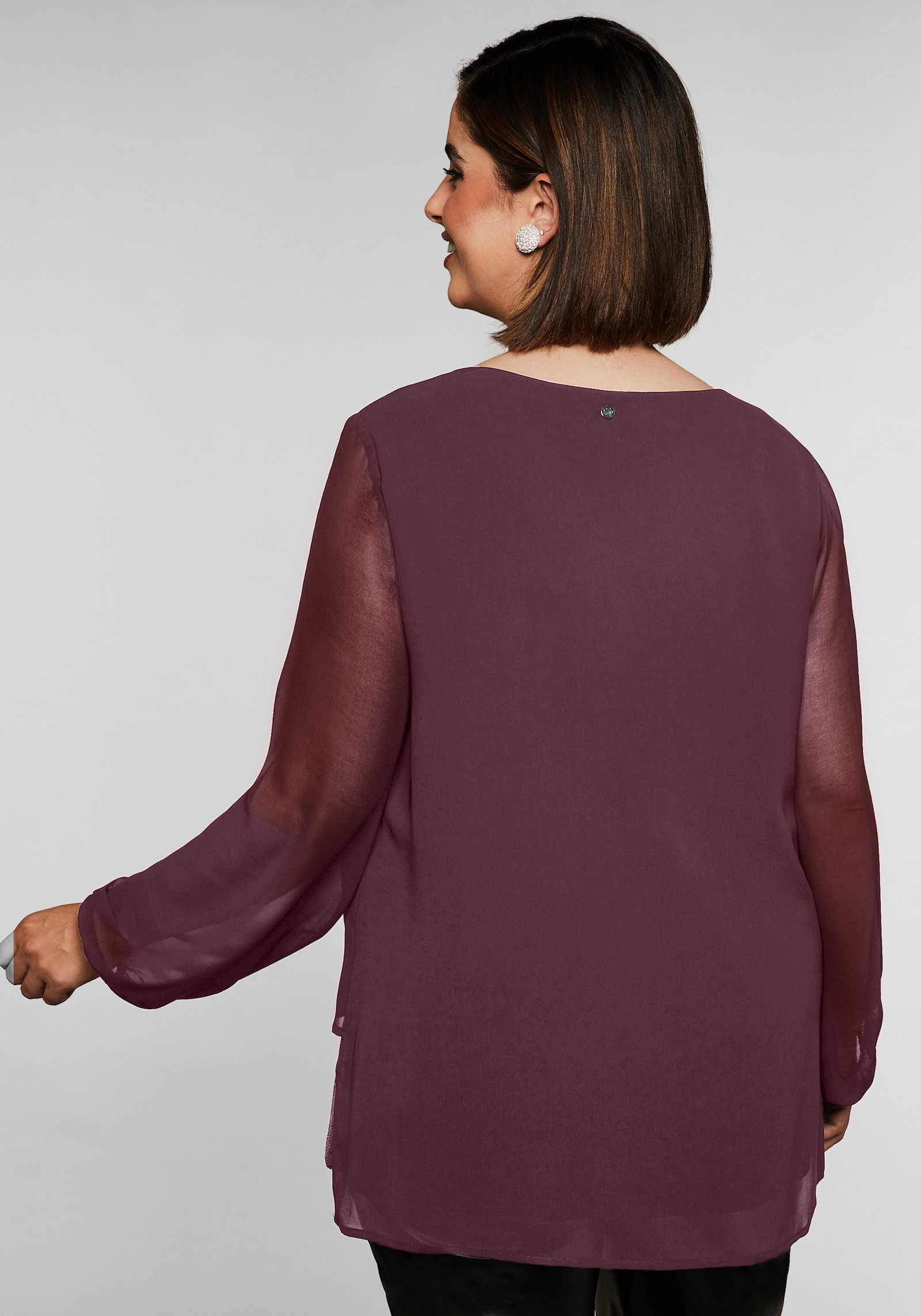 sheego Tunika in 2-in-1 Optik - burgund