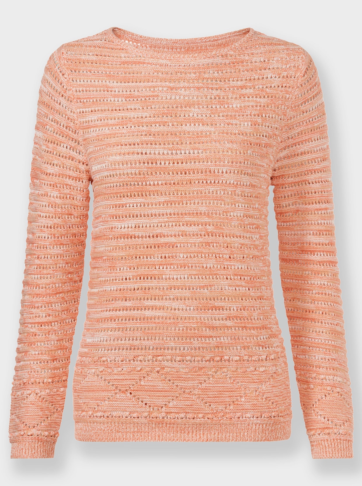 Pullover - ecru-apricot-meliert