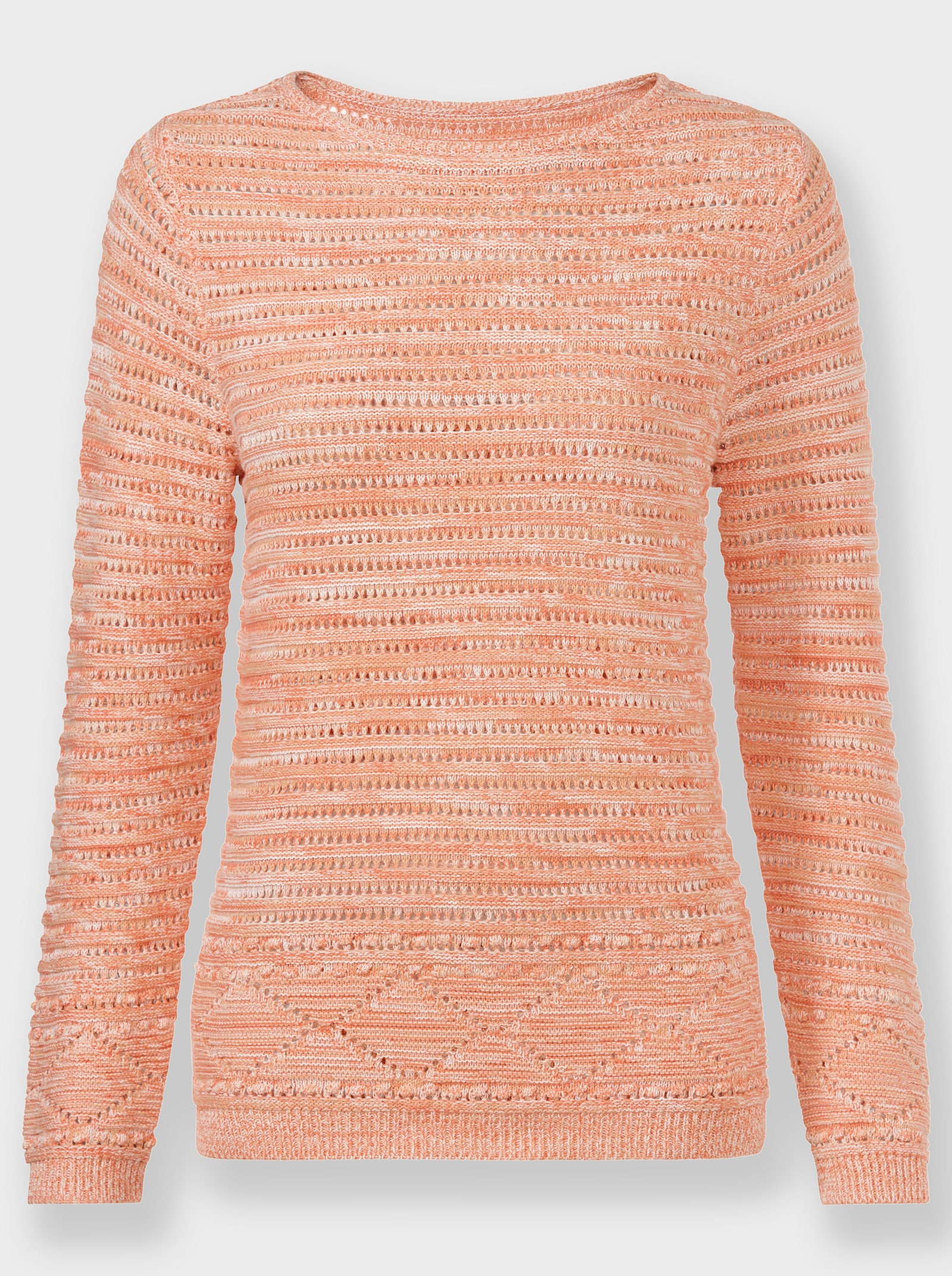 Pullover aus mehrfarbigem Melange-Garn - ecru-apricot-meliert