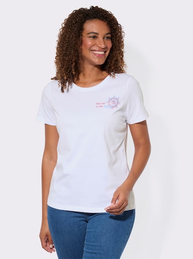 Shirt in Single-Jersey-Qualität - weiß