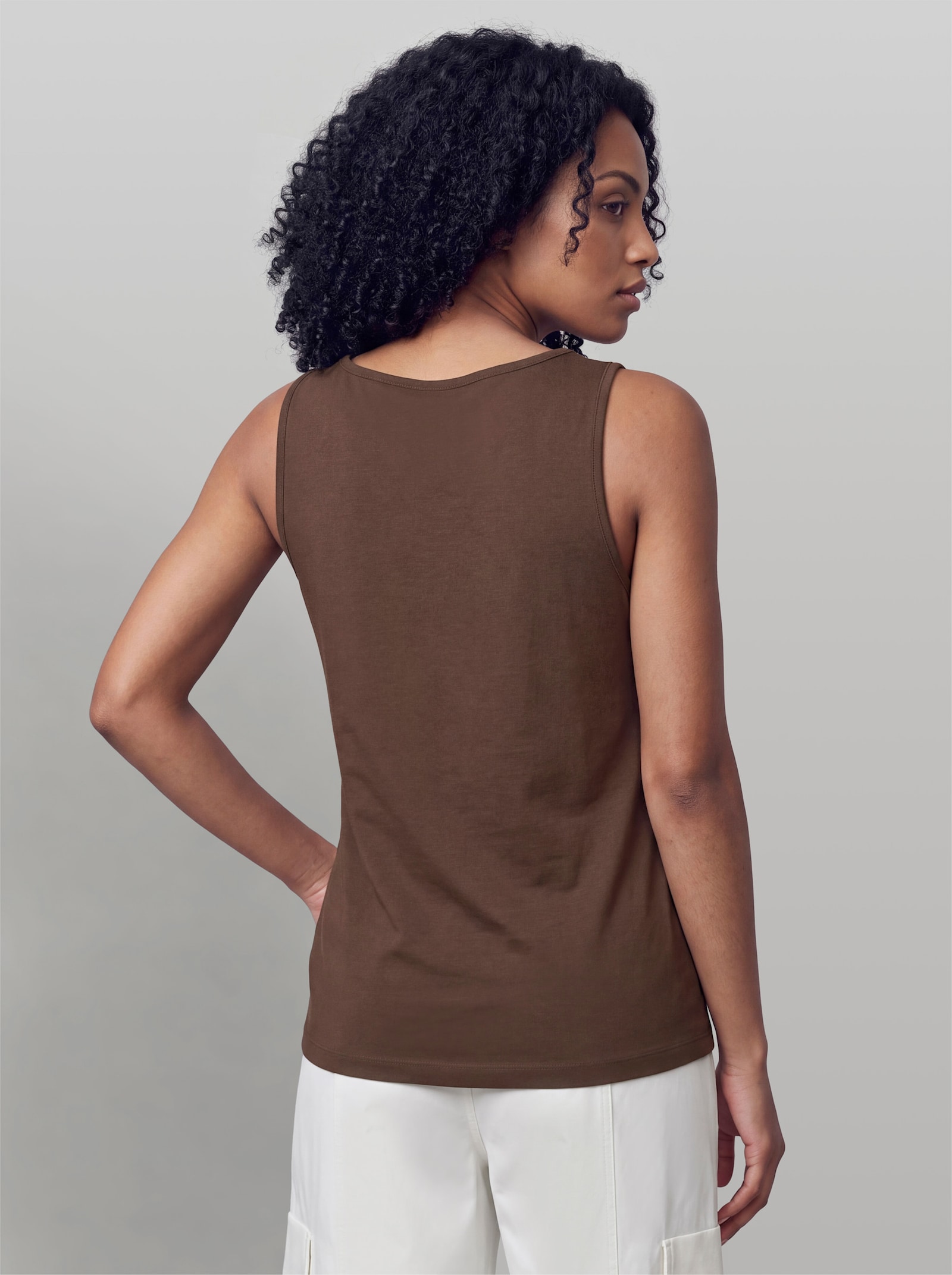 heine Shirttop mit Rundhals-Ausschnitt - schoko