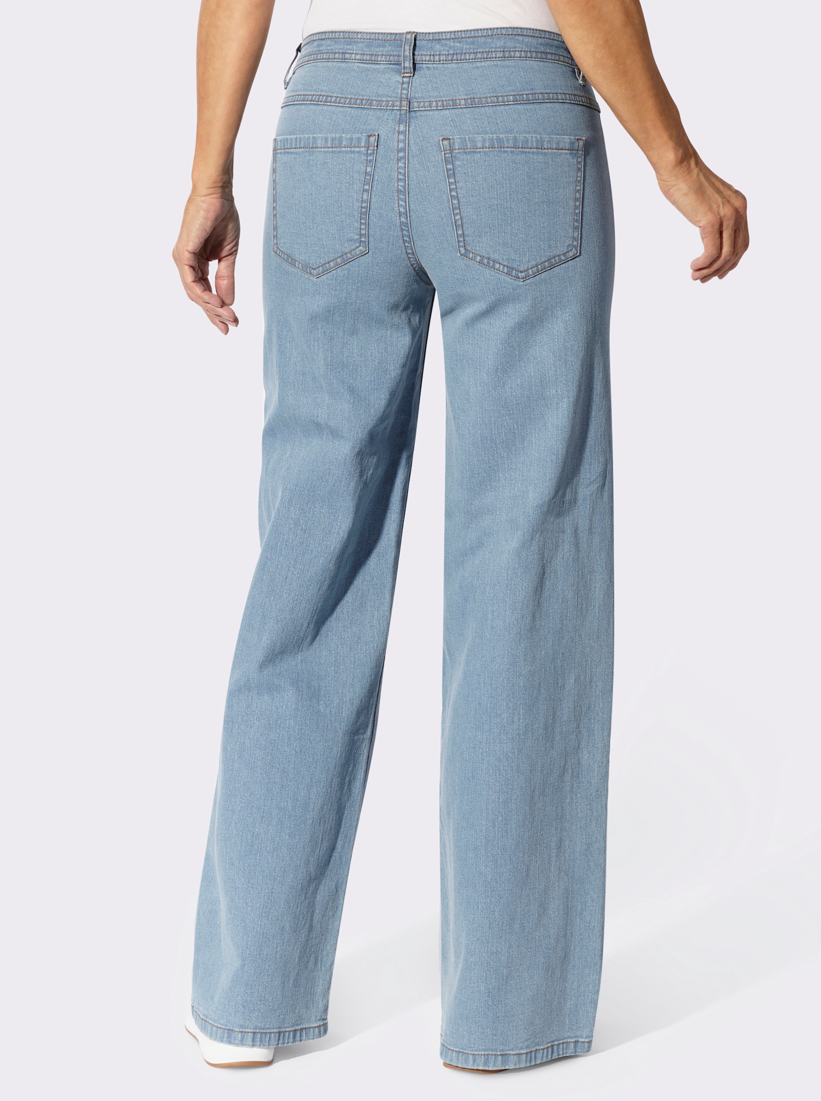 5-Pocket-Jeans mit Kontrastnähten - blue-bleached
