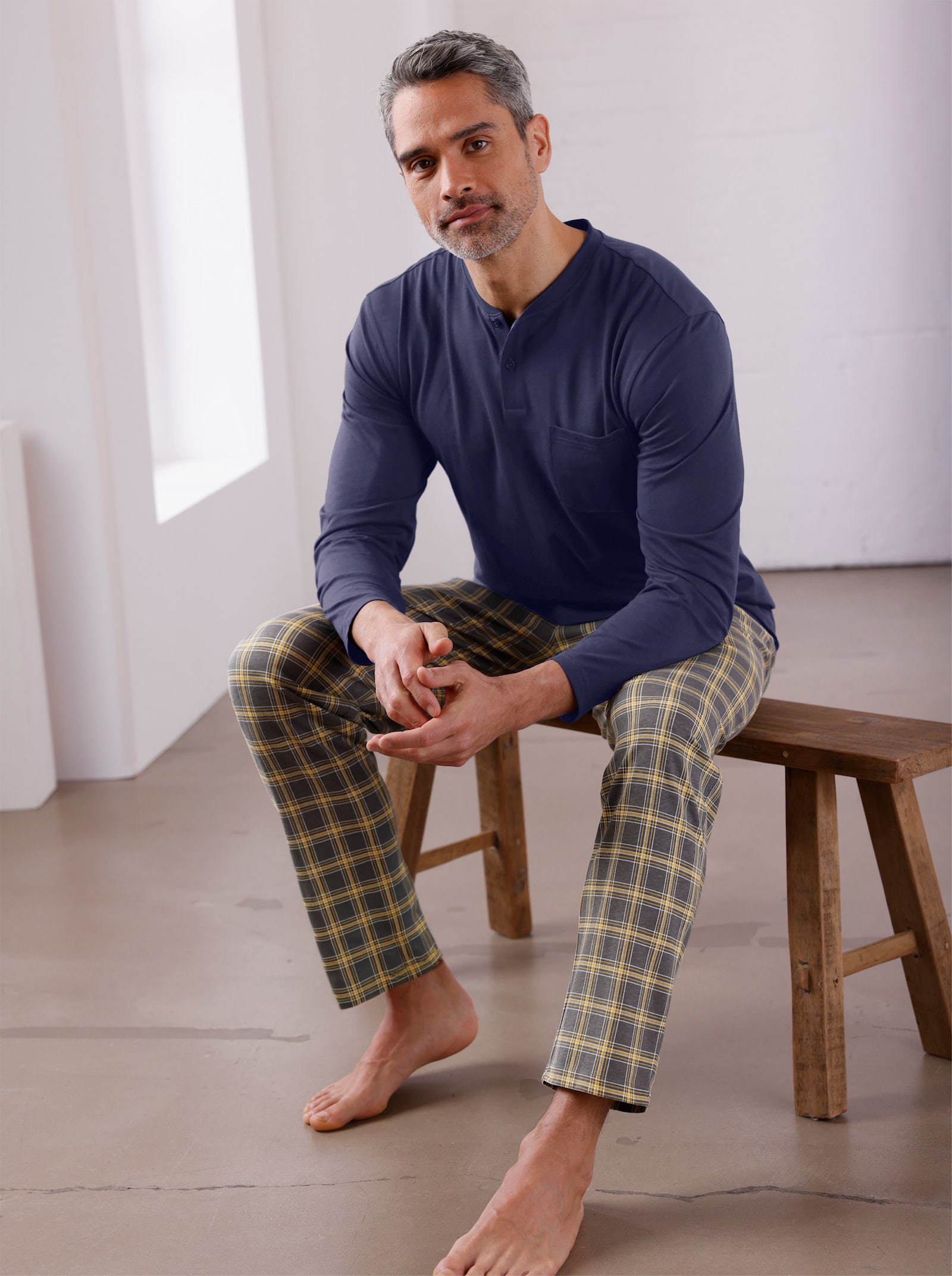 Pyžamové nohavice - Antracitové károvanie