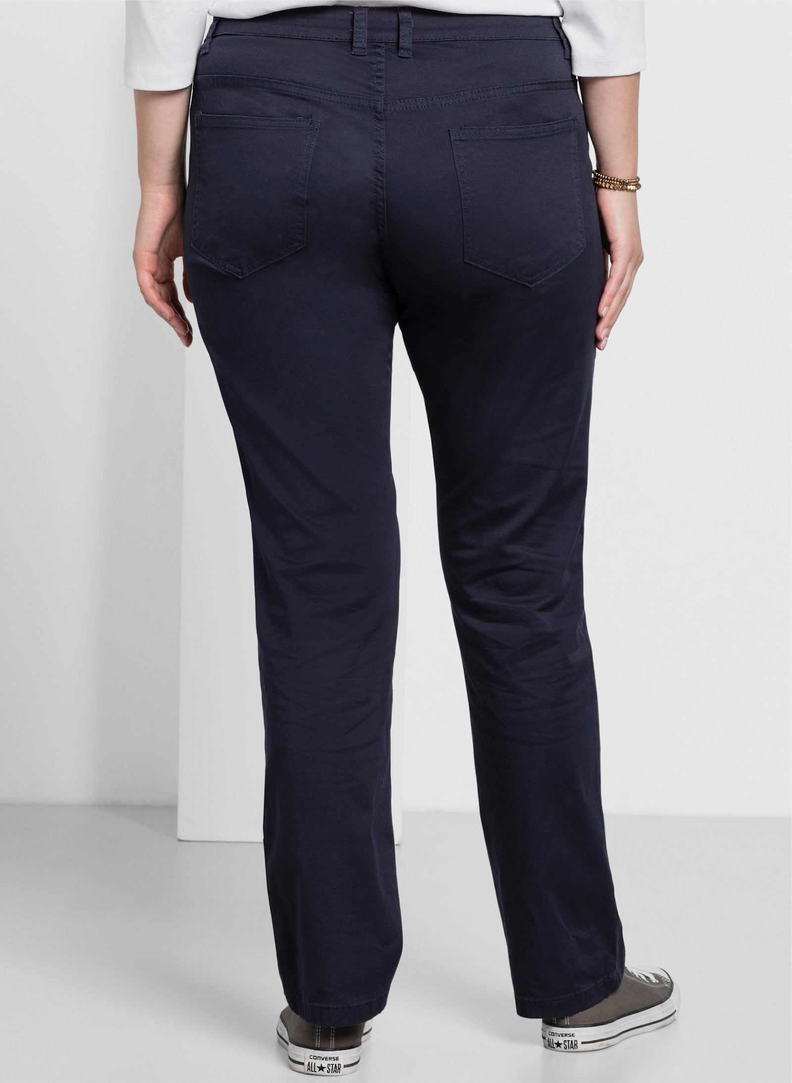 sheego Broek in recht model, van twill - marine