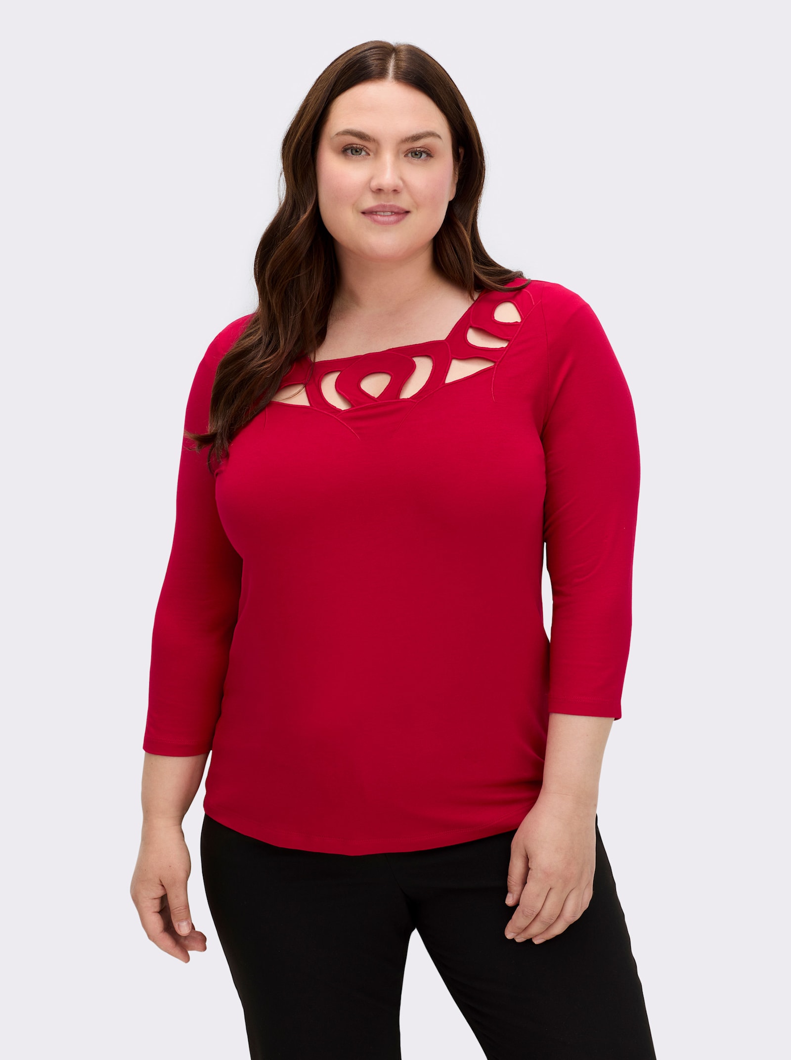 3/4-Arm-Shirt mit Cut-Outs - rot