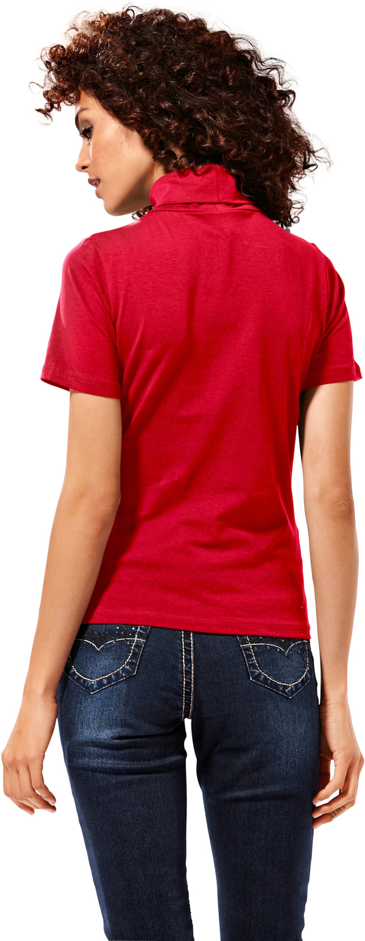 CD BIG  günstig Kaufen-Rollkragen-Shirt in rot von heine. Rollkragen-Shirt in rot von heine <![CDATA[Rollkragen-Shirt Kombigeniales Basic mit schönem Rollkragen. Trageangenehme Shirtware mit Stretch-Anteil. Taillierte Form.]]>. 