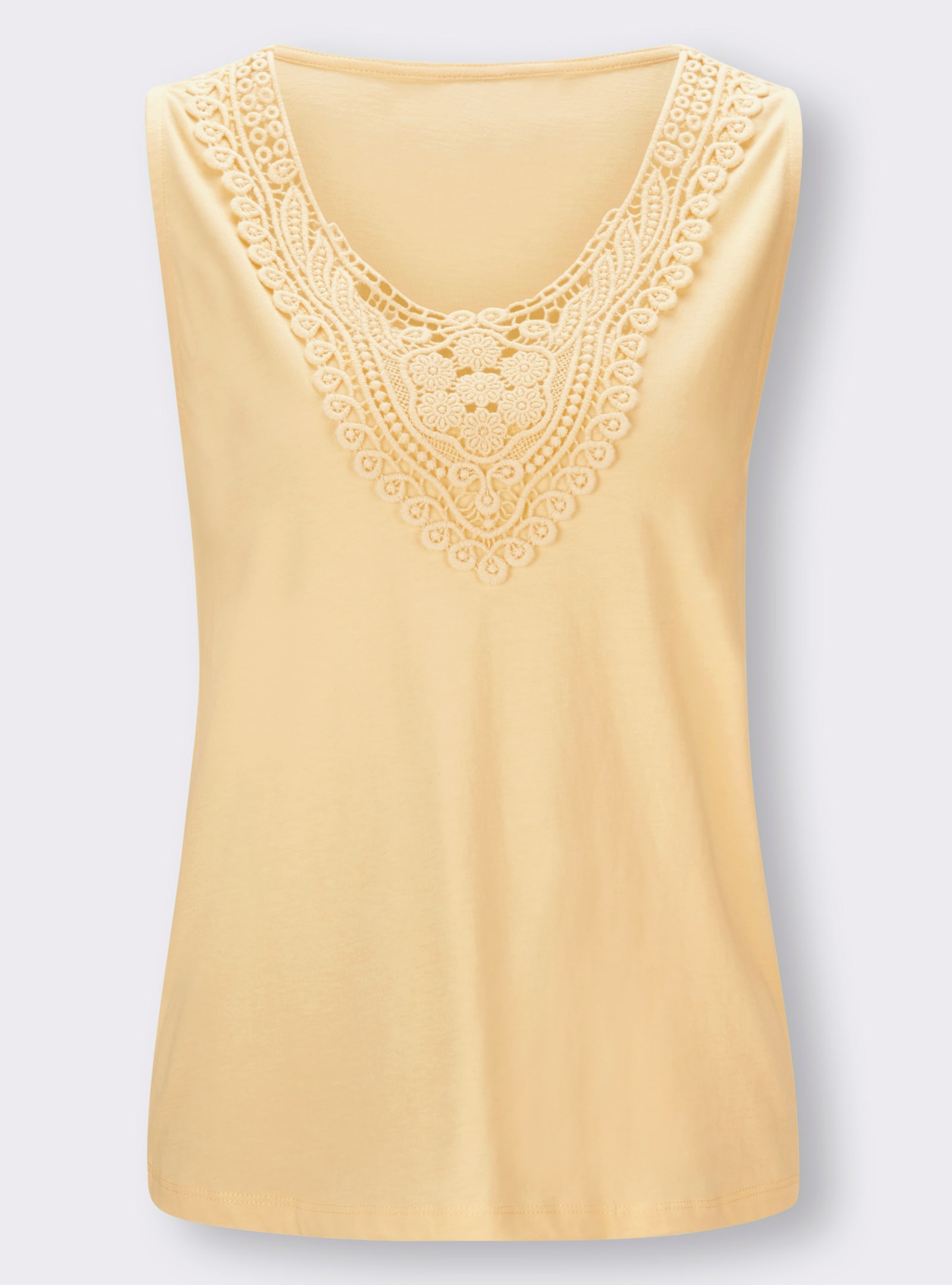 heine Shirttop mit Spitzen-Applikation - zitrone