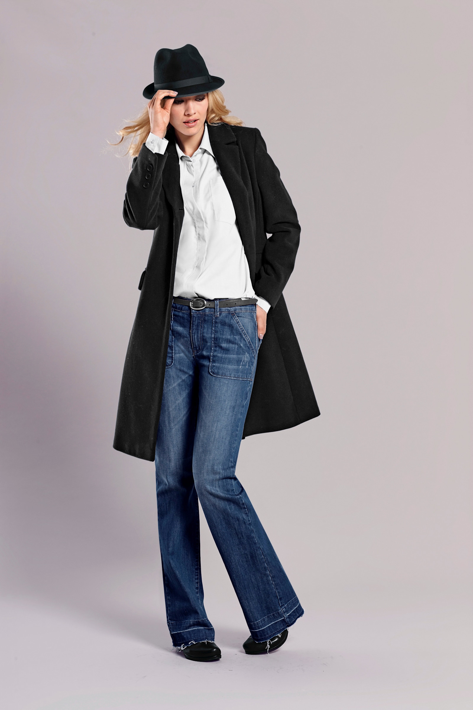 heine Manteau court avec épaulettes - noir