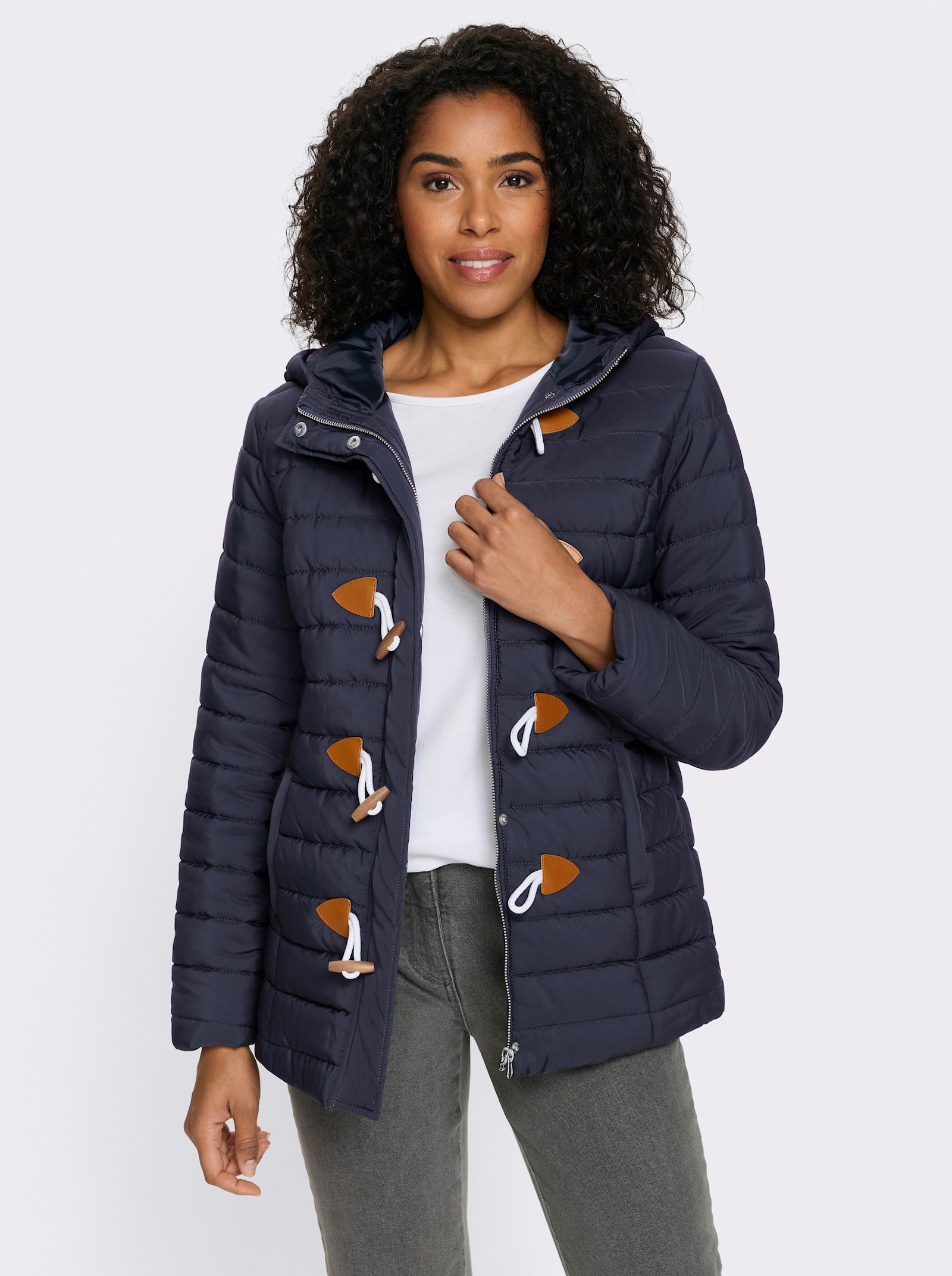 Steppjacke mit Knebelknöpfen - marine