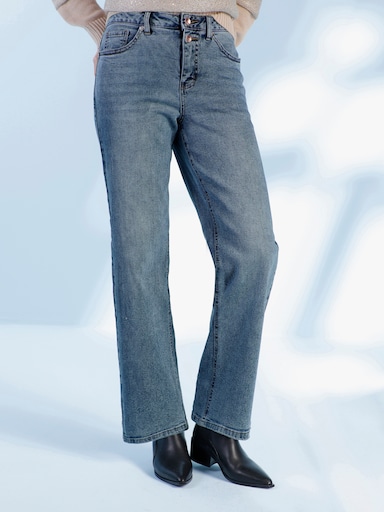 heine 5-Pocket-Jeans mit Ziernieten - blue-bleached