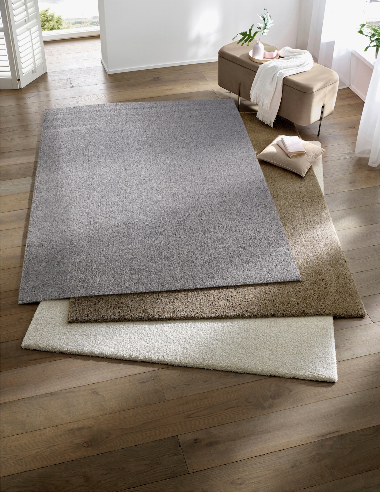 heine home Teppich - hellgrau